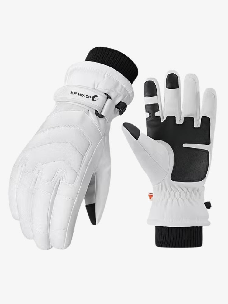 Gants de ski imperméables haut de gamme pour femmes et hommes – Gants d'hiver chauds et antidérapants noirs et blancs 2
