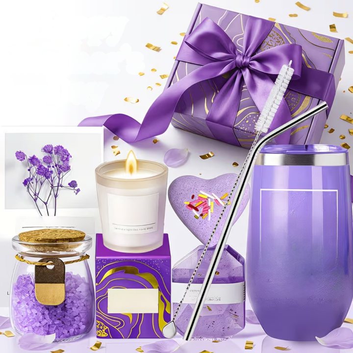 Mother's Day Gift Set Spa Basket Lavender Relaxation Self-Care Kit