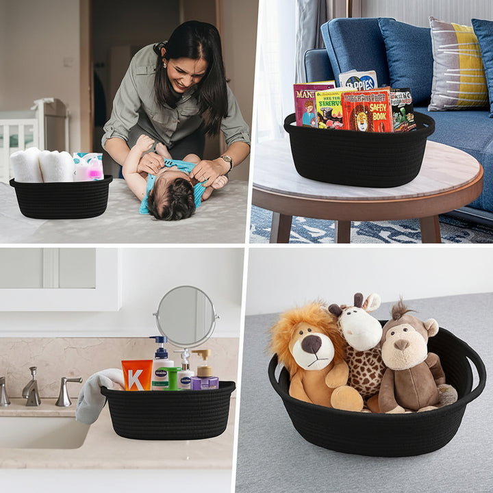 Storage Basket Woven Cotton Rope Organizer Gift Basket Small