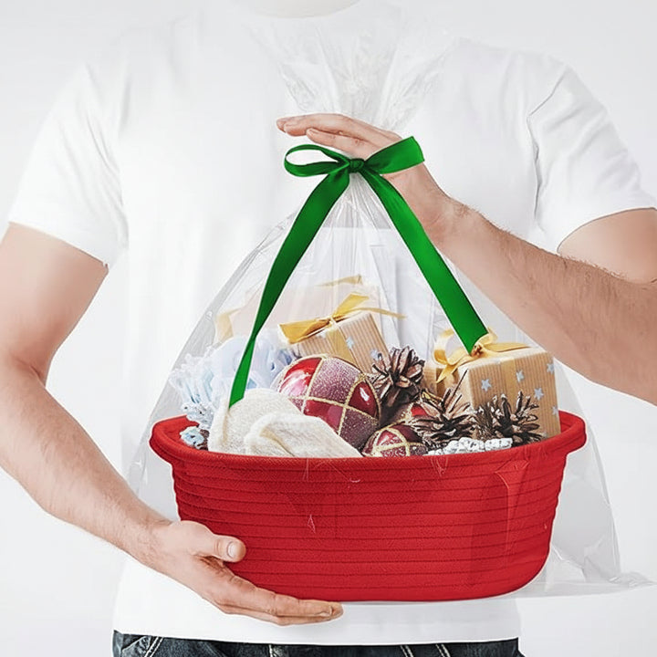 Storage Basket Woven Cotton Rope Organizer Gift Basket Small
