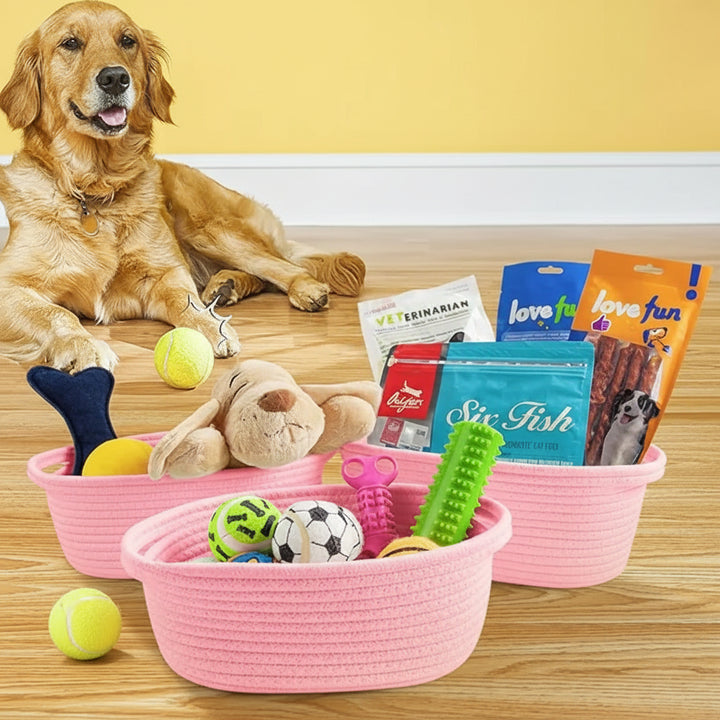 Storage Basket Woven Cotton Rope Organizer Gift Basket Small