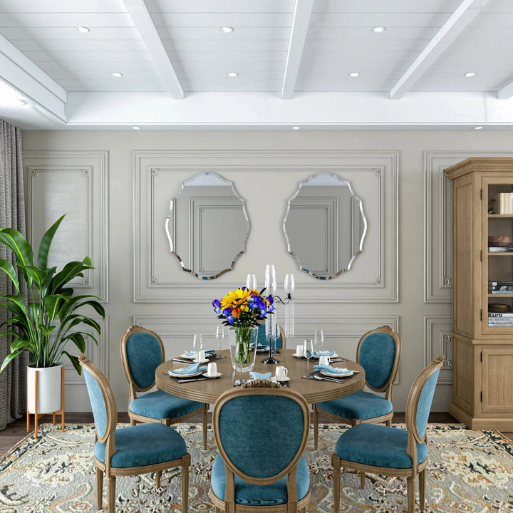 Grand Miroir Mural Argenté GlamEdge avec Bords Incurvés – Élégance Moderne et Design Intemporel 56x71 cm et 63x81 cm 1