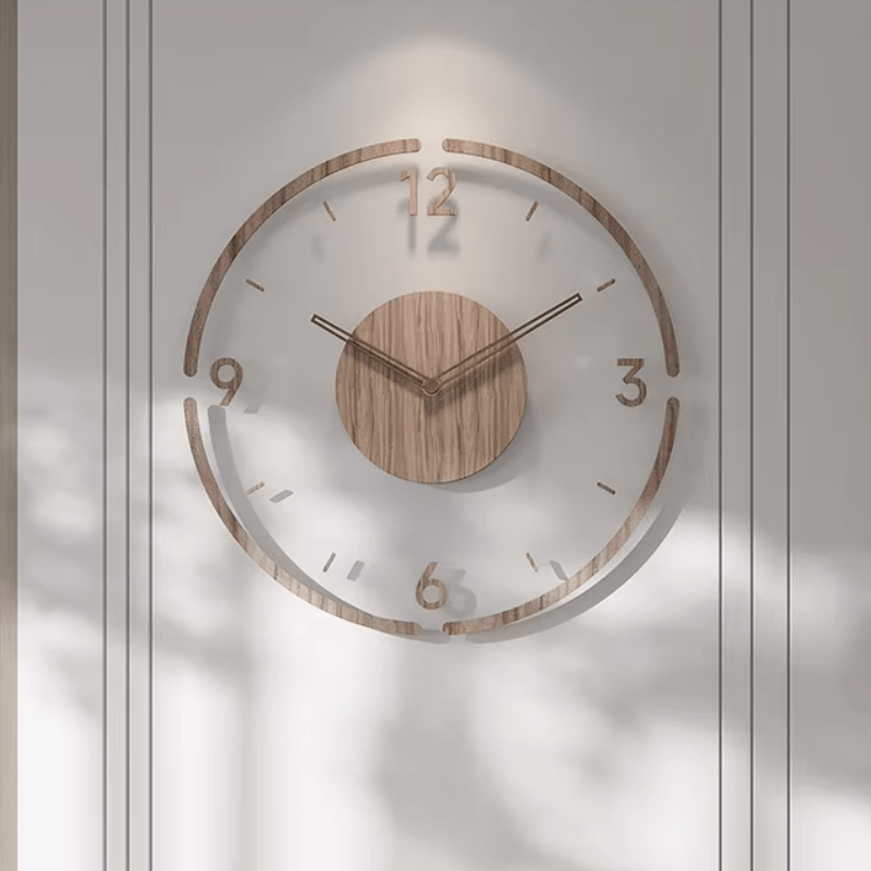 Grande Horloge Murale en Bois Massif au Design Scandinave – Élégante et Silencieuse 1