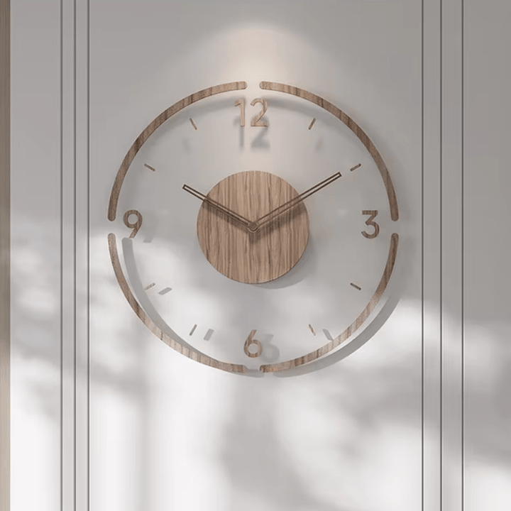 Grande Horloge Murale en Bois Massif au Design Scandinave – Élégante et Silencieuse 1