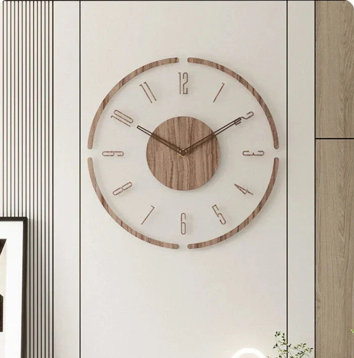 Grande Horloge Murale en Bois Massif au Design Scandinave – Élégante et Silencieuse 2