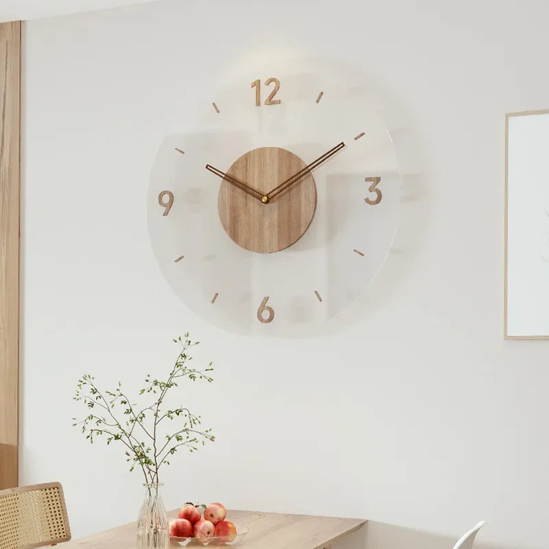 Grande Horloge Murale en Bois Massif au Design Scandinave – Élégante et Silencieuse 3