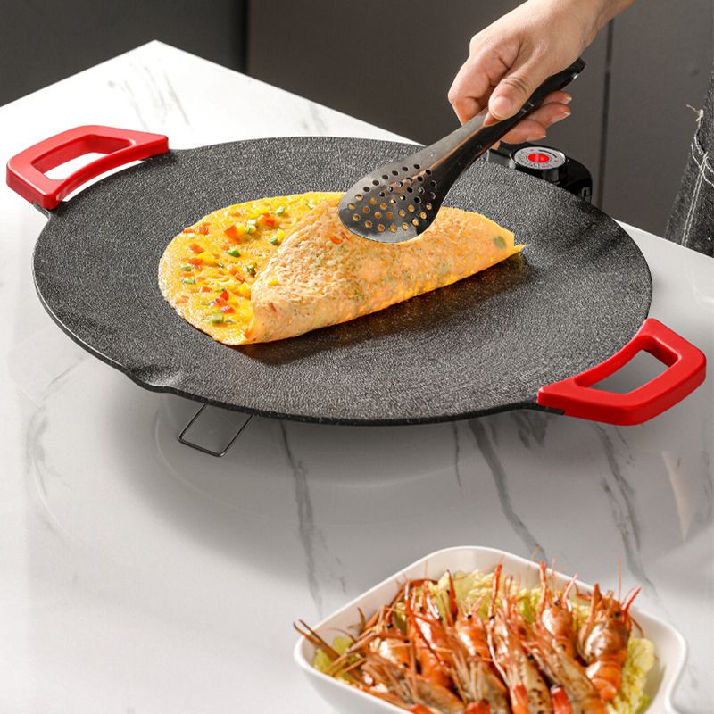 Gril Électrique 30 cm avec Revêtement Antiadhésif et Température Réglable – Idéal pour Viande et Légumes, Utilisation Intérieure et Extérieure 2