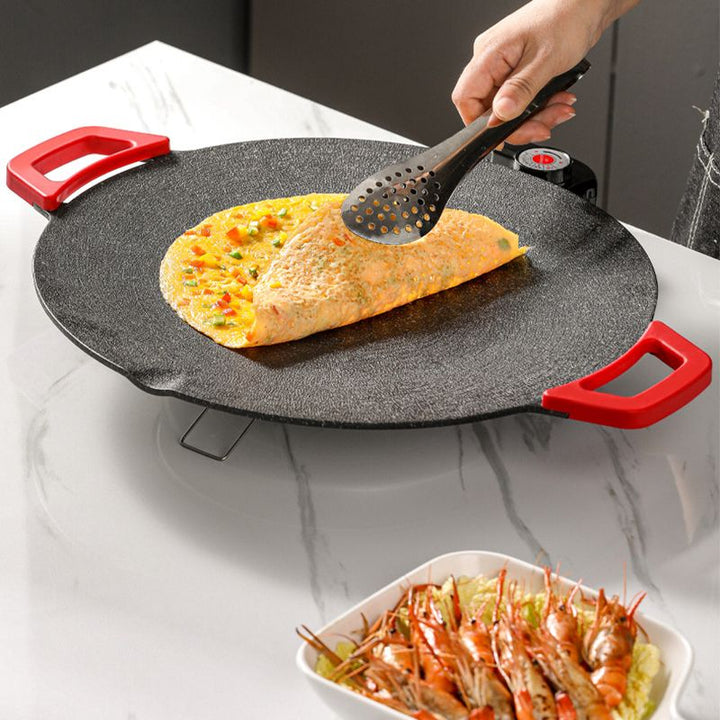 Gril Électrique 30 cm avec Revêtement Antiadhésif et Température Réglable – Idéal pour Viande et Légumes, Utilisation Intérieure et Extérieure 2