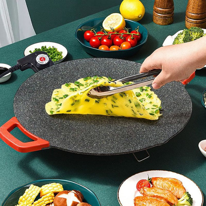 Gril Électrique 30 cm avec Revêtement Antiadhésif et Température Réglable – Idéal pour Viande et Légumes, Utilisation Intérieure et Extérieure 5
