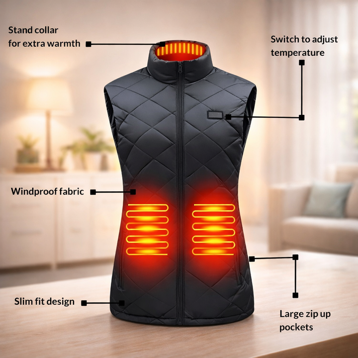 Dámská vyhřívaná vesta elektrická zimní venkovní teplá vesta