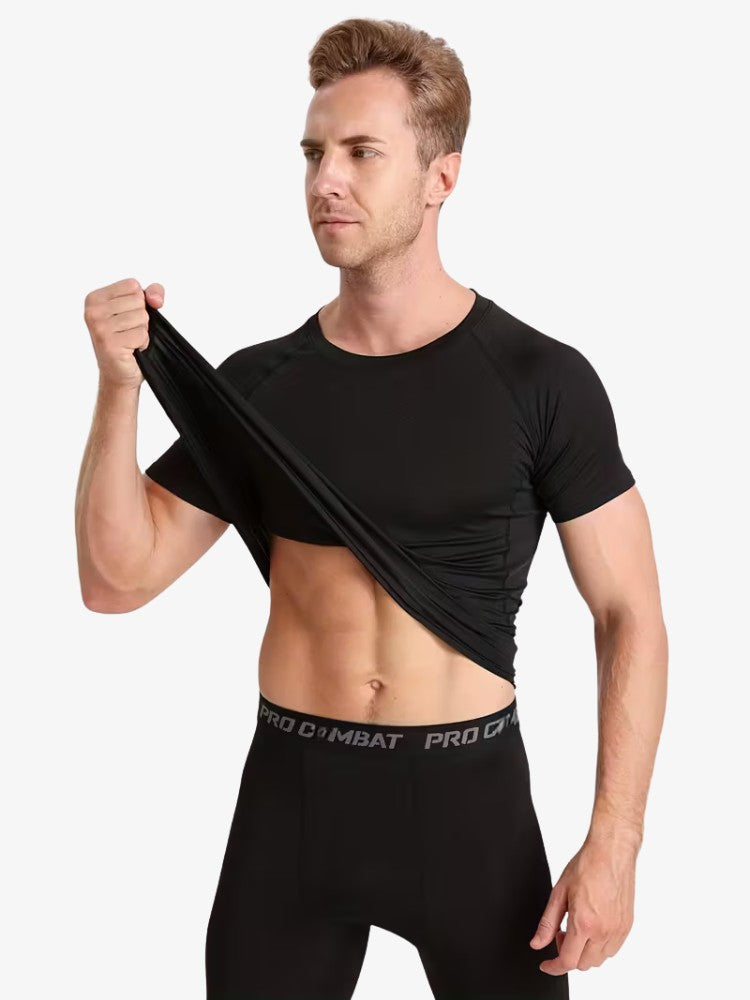 Haut de compression premium à manches courtes avec matière thermoactive – Soutien musculaire et amélioration de la posture, tailles S à 2XL 1