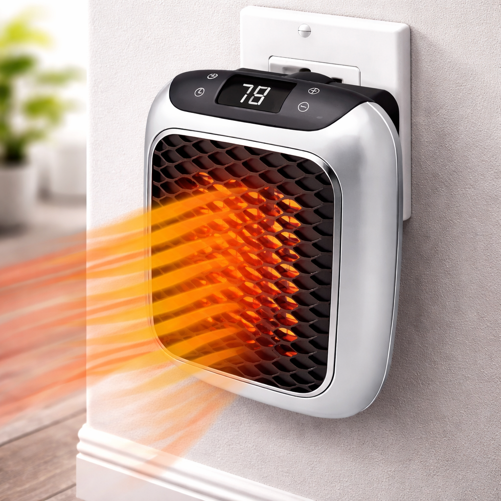 Riscaldatore compatto in ceramica con timer e funzioni di sicurezza per ambienti piccoli