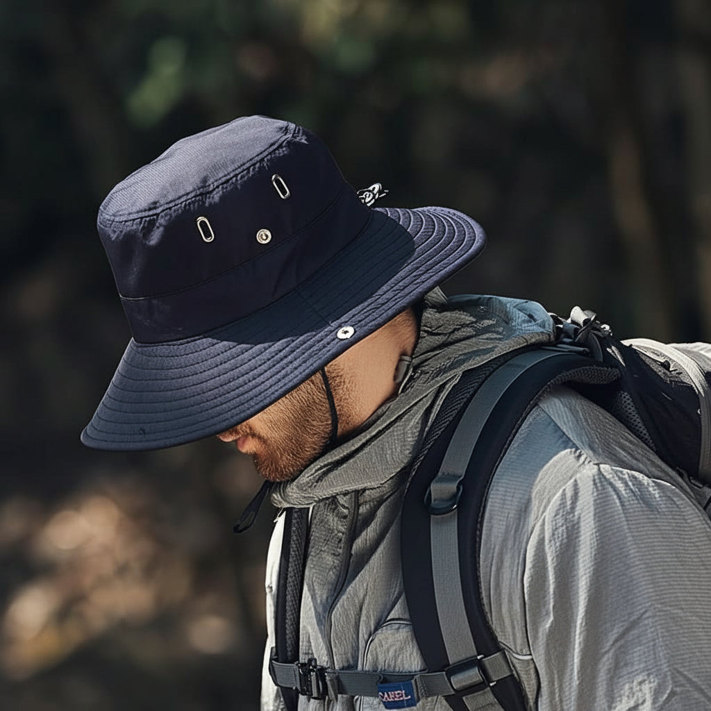 Herren Wanderhut UV Schutz Weitkrempiger Atmungsaktiv Outdoor