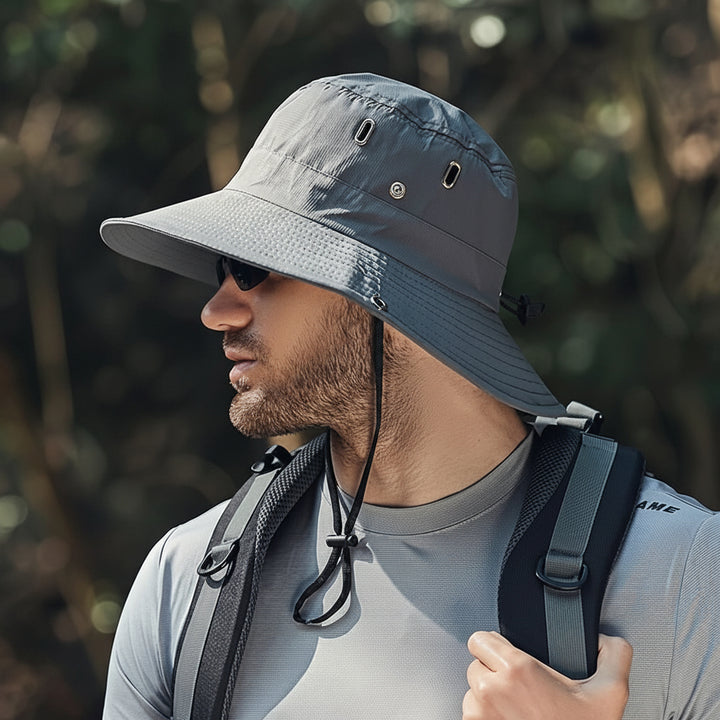 Herren Wanderhut UV Schutz Weitkrempiger Atmungsaktiv Outdoor