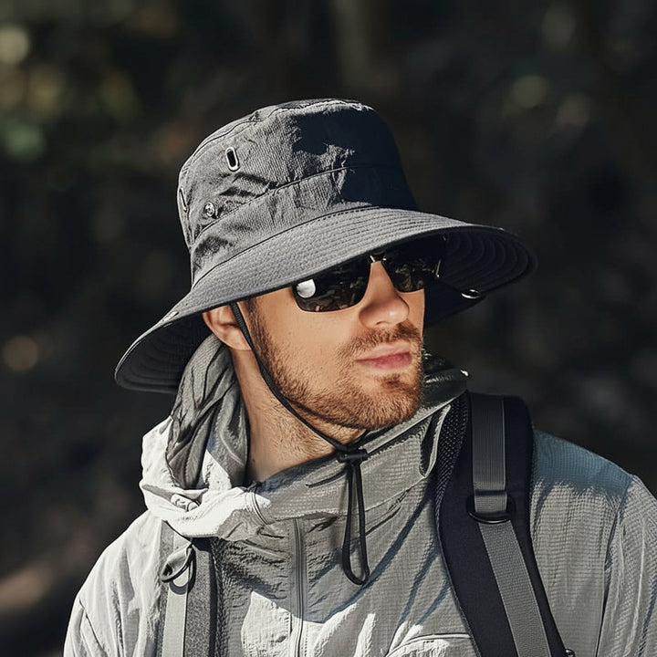 Herren Wanderhut UV Schutz Weitkrempiger Atmungsaktiv Outdoor