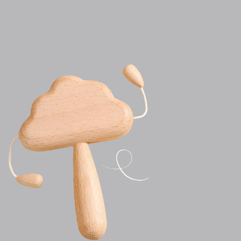 Hochet en Bois pour Bébé – Développement Sensoriel et Coordination Œil-Main, Jouet Sûr et Durable, Facile à Tenir 1