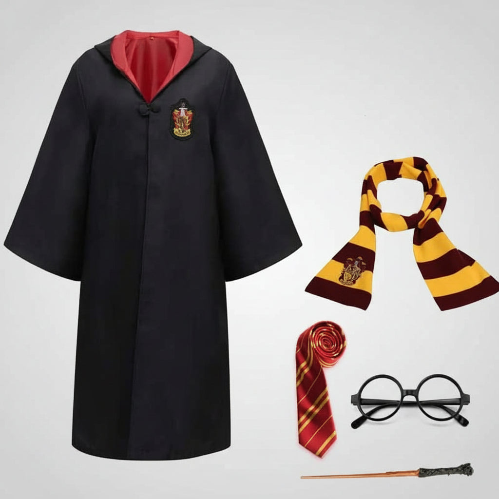 Wizard Costume Cloak Wand Glasses Accessories Kids Adults
