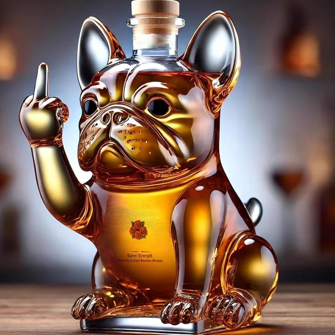 French Bulldog Whiskey Bottle 3D Decanter Home Bar Decor