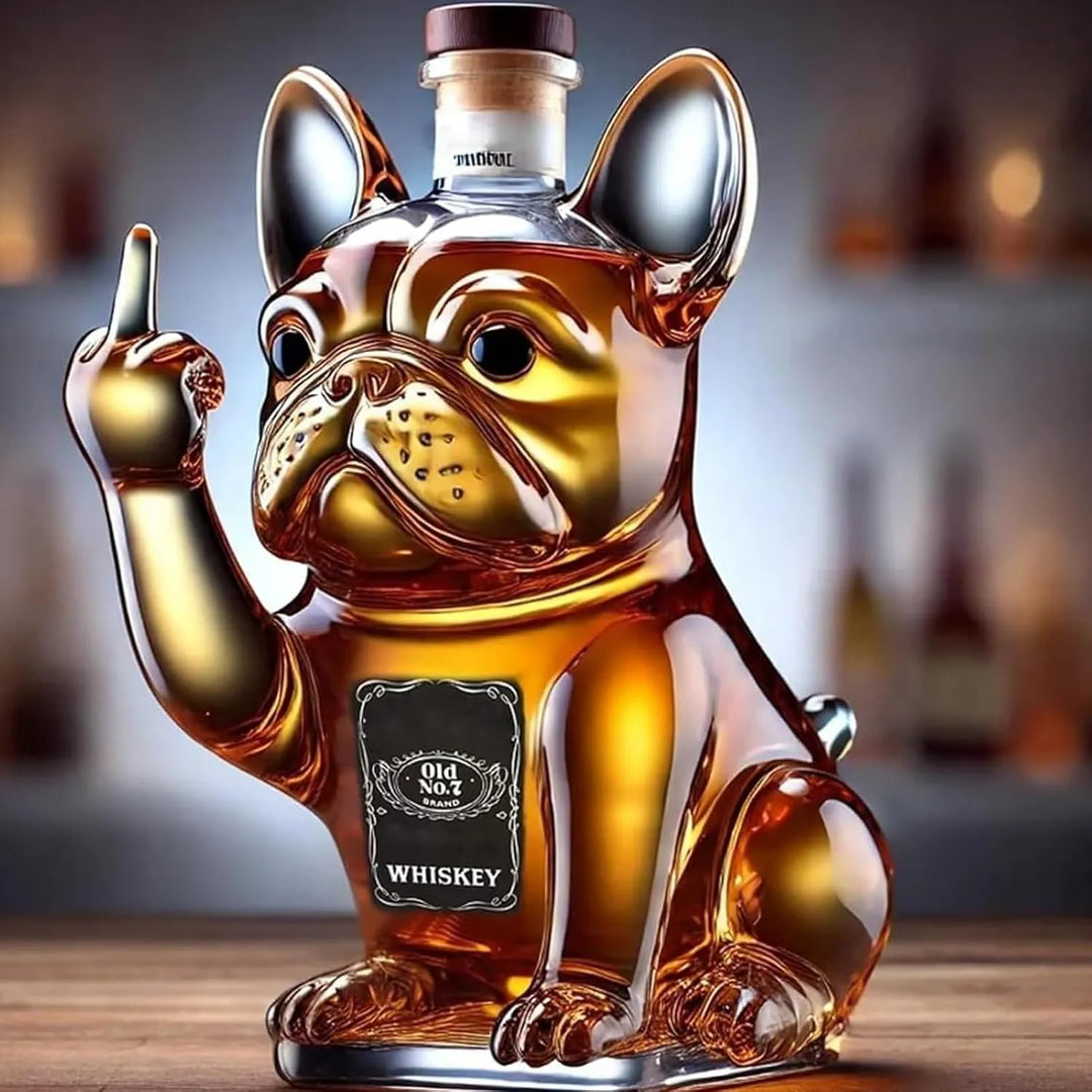 French Bulldog Whiskey Bottle 3D Decanter Home Bar Decor