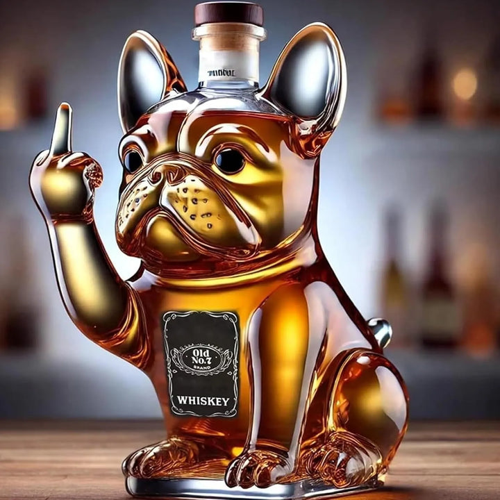 French Bulldog Whiskey Bottle 3D Decanter Home Bar Decor