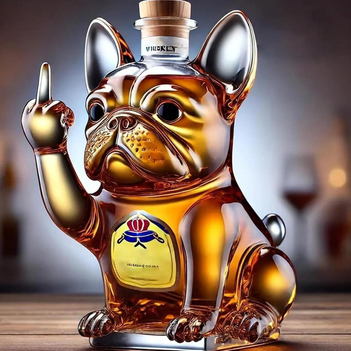 French Bulldog Whiskey Bottle 3D Decanter Home Bar Decor