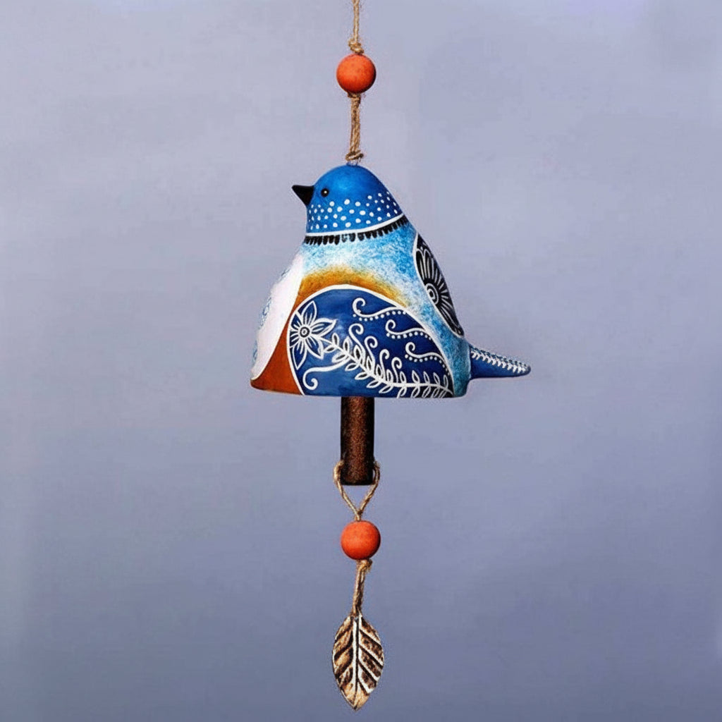 Decorazione da giardino con campanelli a vento a forma di uccello da appendere per esterni e casa