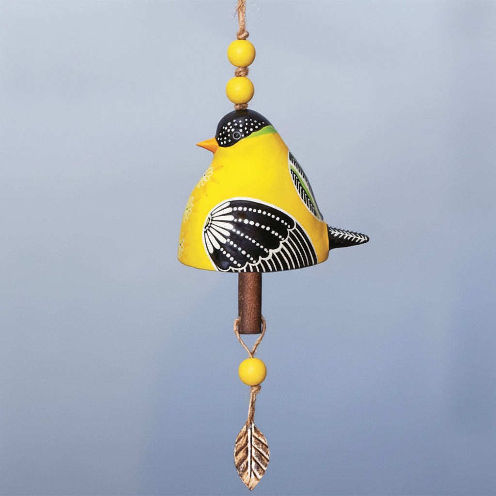 Decorazione da giardino con campanelli a vento a forma di uccello da appendere per esterni e casa