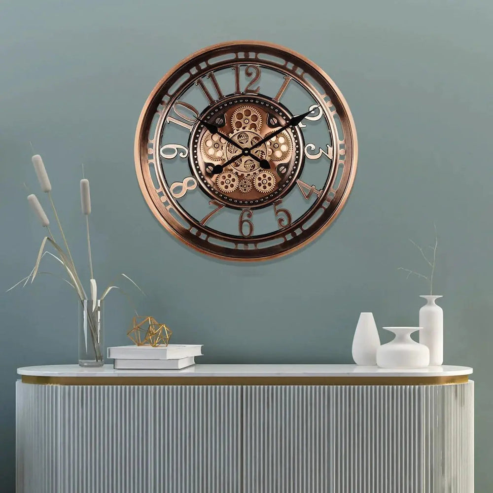 Horloge Murale Antique en Métal avec Design Élégant pour Bureau et Salon 1