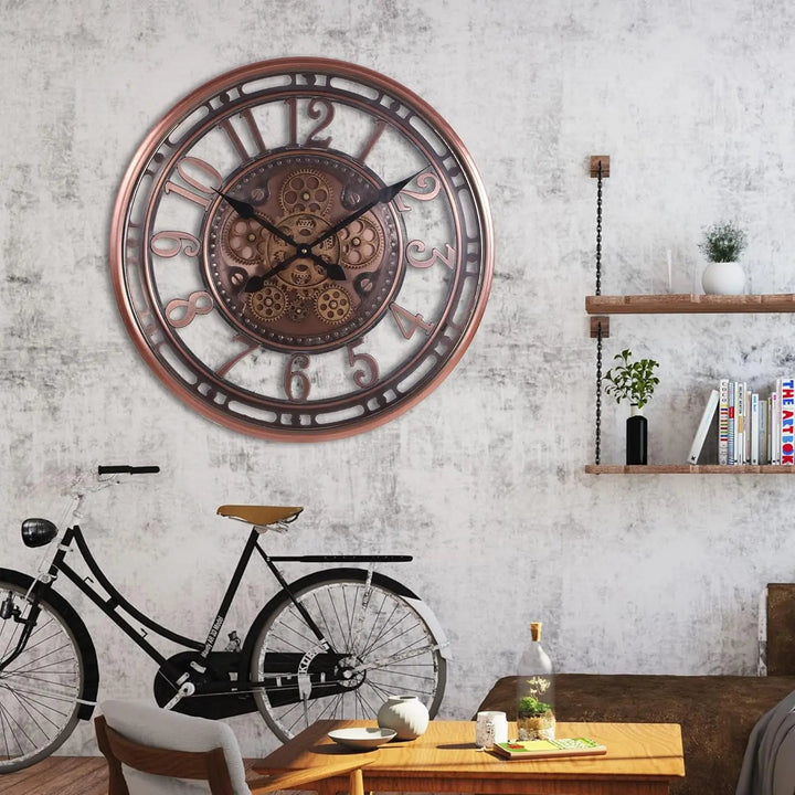 Horloge Murale Antique en Métal avec Design Élégant pour Bureau et Salon 5