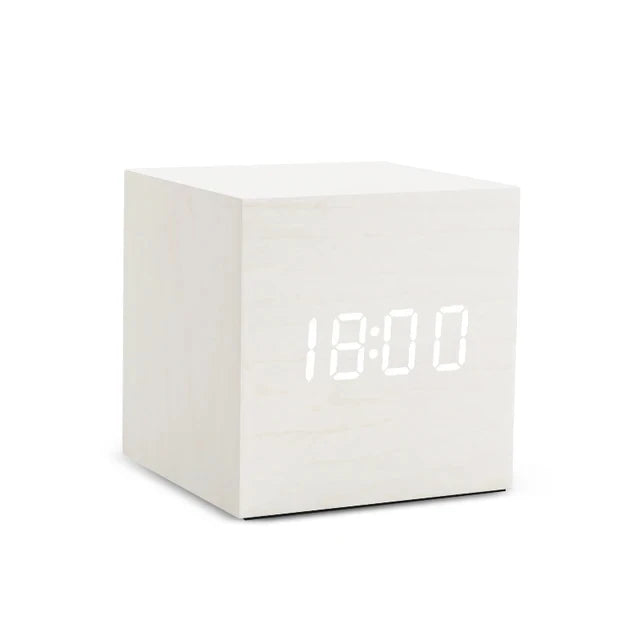 Horloge Murale Bois Design LED avec Affichage de la Température – Horloge en Bois Élégante et Pratique 4