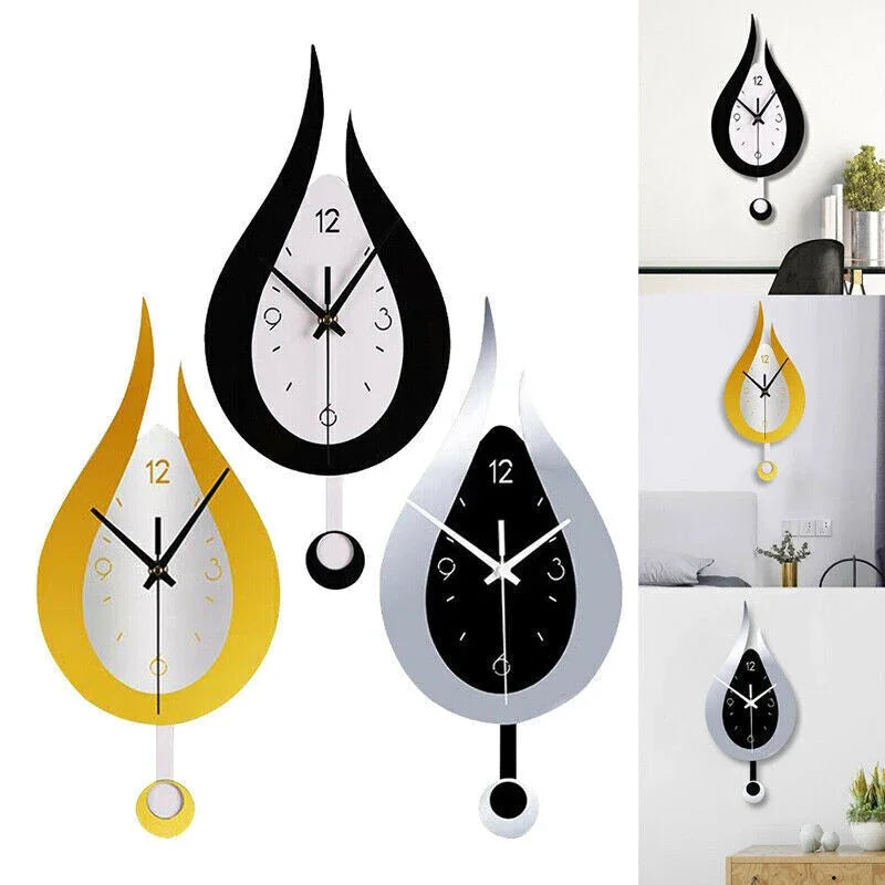 Horloge Murale Design en Acrylique au Style Aqua – Mécanisme Silencieux, 38 cm x 17 cm, Idéale pour Salon et Bureau 1