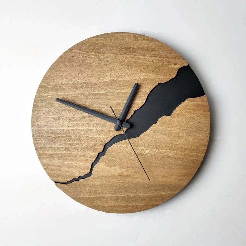 Horloge Murale Design en Bois Minimaliste Silencieuse – Élégante et Moderne pour Salon ou Chambre, 30 cm 0