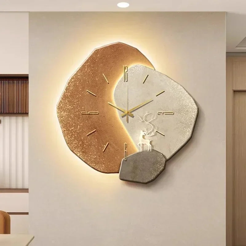 Horloge Murale Design en Bois Silencieuse 35 cm - Pendule Murale Originale avec Design Unique pour Intérieur Élégant 1