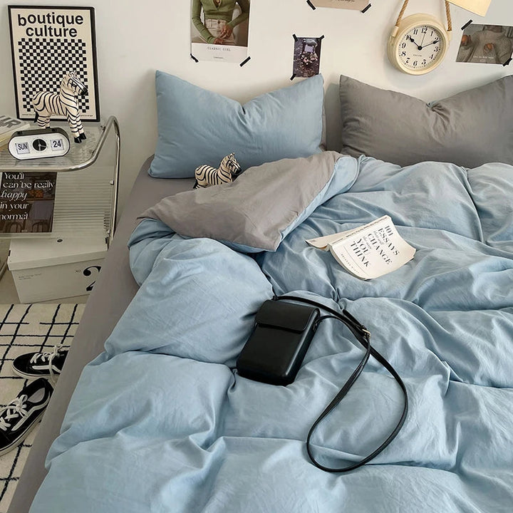 Housse de Couette 220x240 en Microfibre Douce avec 2 Taies d'Oreiller - Design Élégant Vert 3