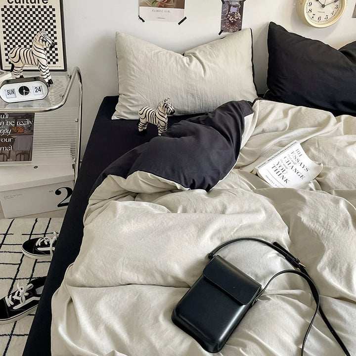 Housse de Couette 220x240 en Microfibre Douce avec 2 Taies d'Oreiller - Design Élégant Vert 5