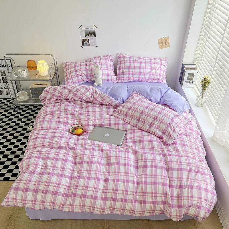 Housse de Couette 220x240 en Polyester à Rayures – Confort Optimal Toute l'Année avec Fermeture Éclair 0