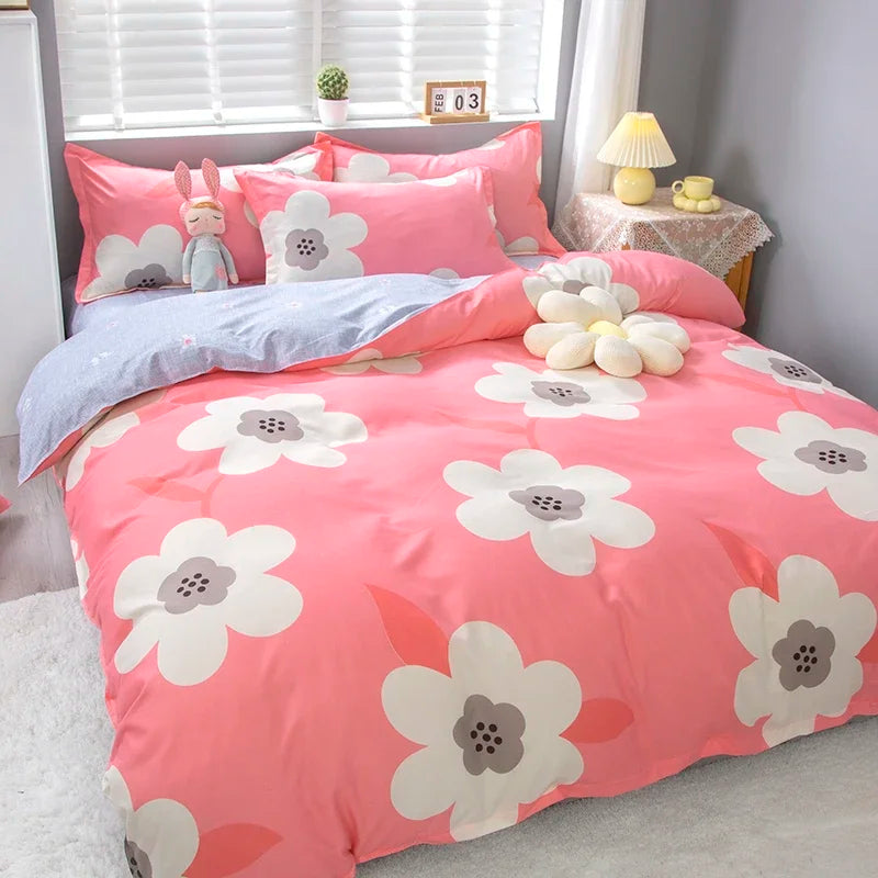 Housse de Couette Réversible 240x260 cm à Motif Floral Botanique en Microfibre Douce – Ensemble avec Taies d'Oreiller 4