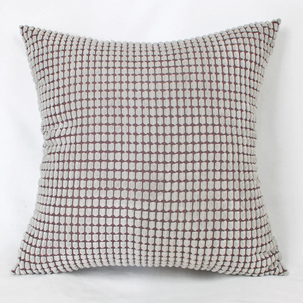 Housse de Coussin en Velours Côtelé de Coton avec Motif Grain de Maïs – 45x45 cm 0