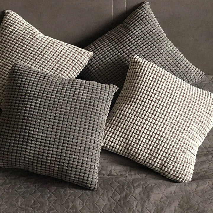 Housse de Coussin en Velours Côtelé de Coton avec Motif Grain de Maïs – 45x45 cm 2
