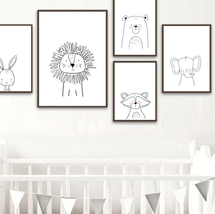 Impressions sur Toile de Furry Friends – Décoration Intérieure Élégante et Ludique 2