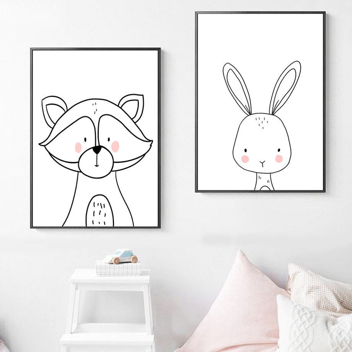 Impressions sur Toile de Furry Friends – Décoration Intérieure Élégante et Ludique 3