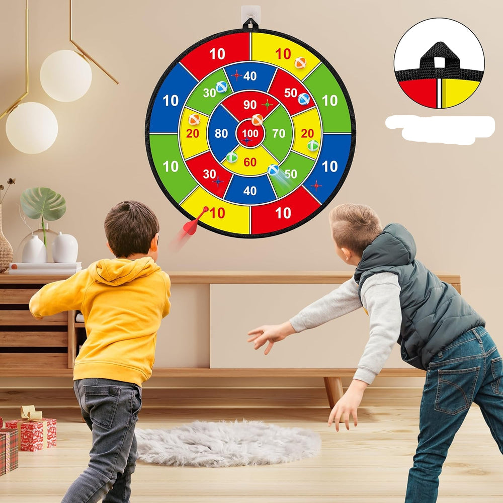 Jeu de Fléchettes Double Face pour Enfants - Disque à Lancer 74 cm avec Boules Collantes et Fléchettes Sûres pour Développer la Coordination 1