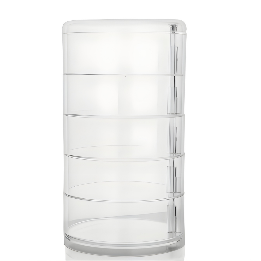 Schmuckorganizer drehbarer Acryl-Turm mit fünf Lagen Aufbewahrung Muttertag