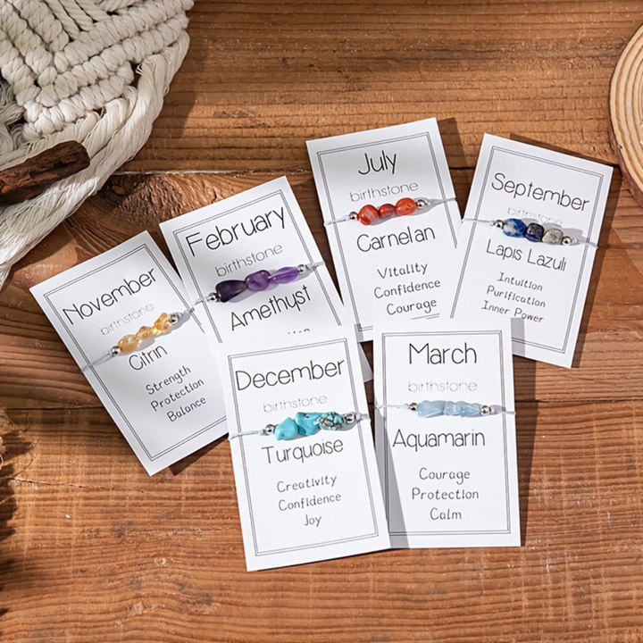 Jewelry Set Mother's Day Birthstone Crystal Necklace with Gift Card