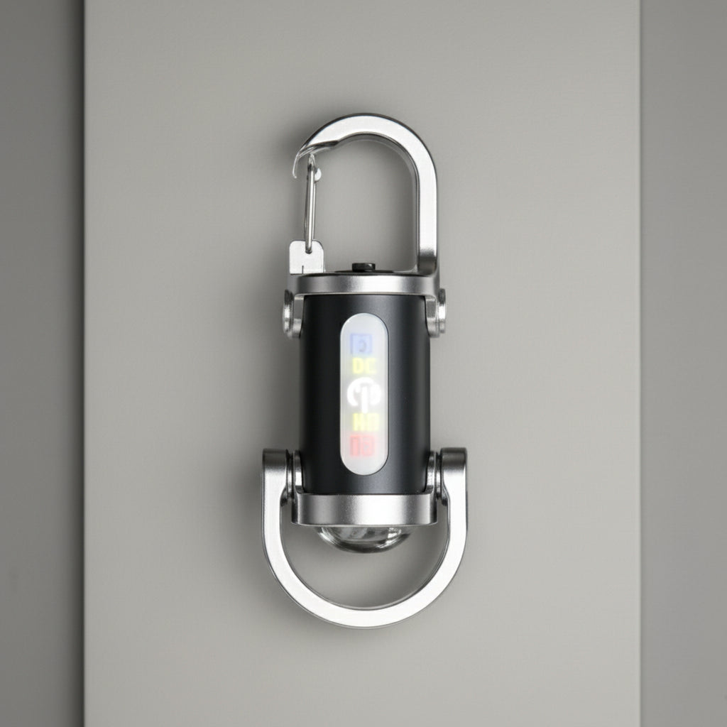 Portachiavi Torcia LED Ricaricabile Mini Luce Clip Luminosa per Escursionismo