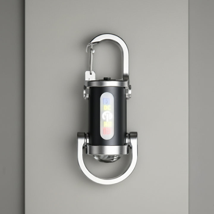 Portachiavi Torcia LED Ricaricabile Mini Luce Clip Luminosa per Escursionismo