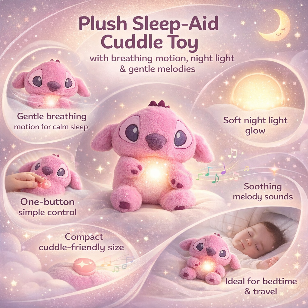 Plush Sleep Aid Toy Breathing Light Kids Relaxation