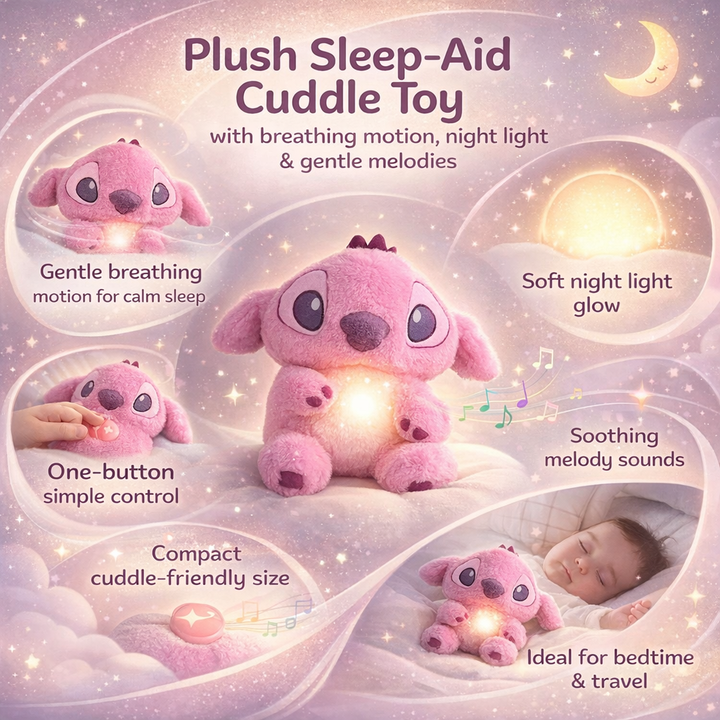 Plush Sleep Aid Toy Breathing Light Kids Relaxation