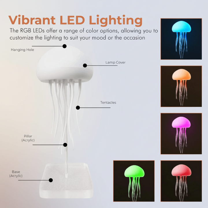 Stolní Lampa LED Medúza RGB Měnící Barvy Noční Dekorativní