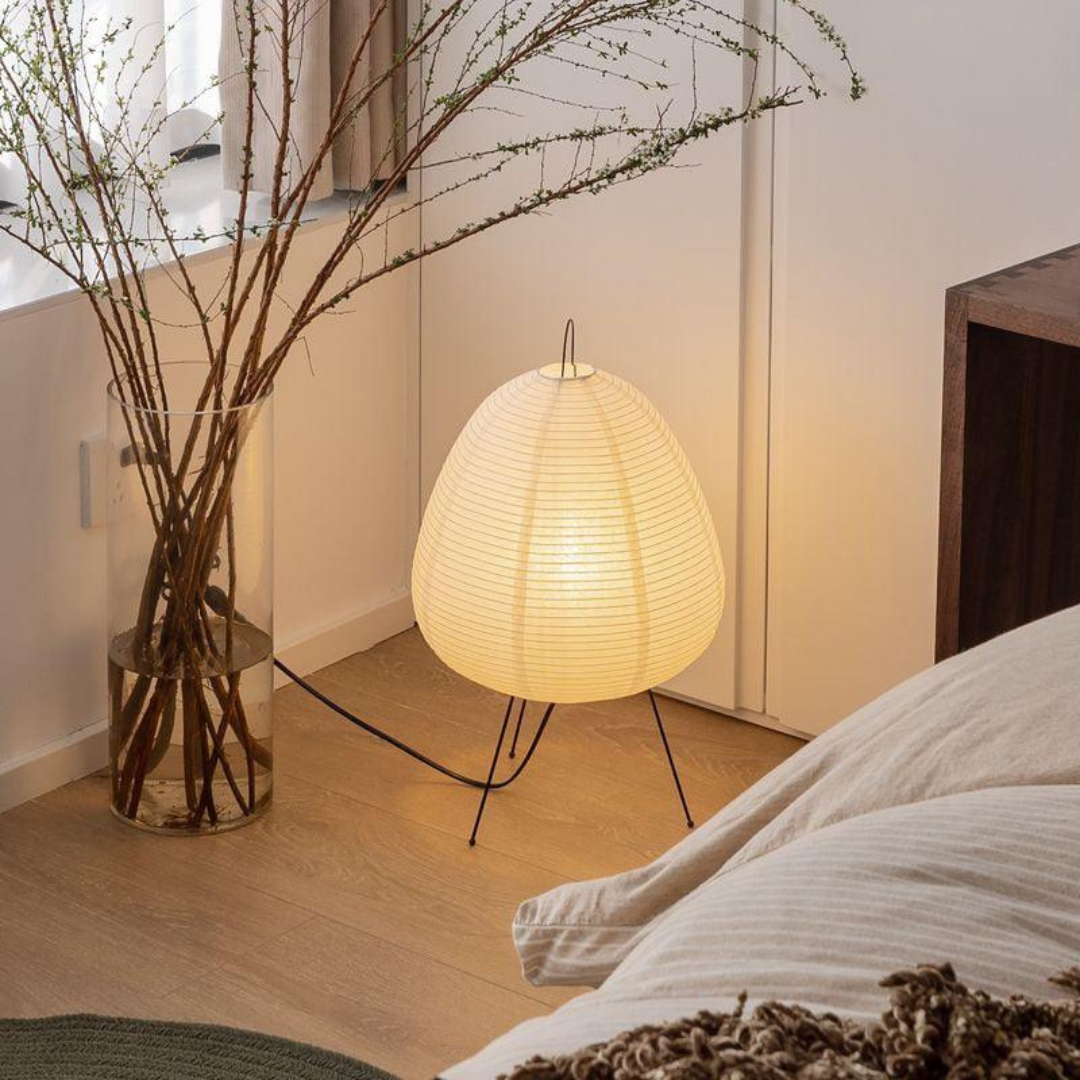 Lampadaire Design Japonais en Papier de Riz pour Salon et Bureau – Éclairage Doux LED, Style Minimaliste 0